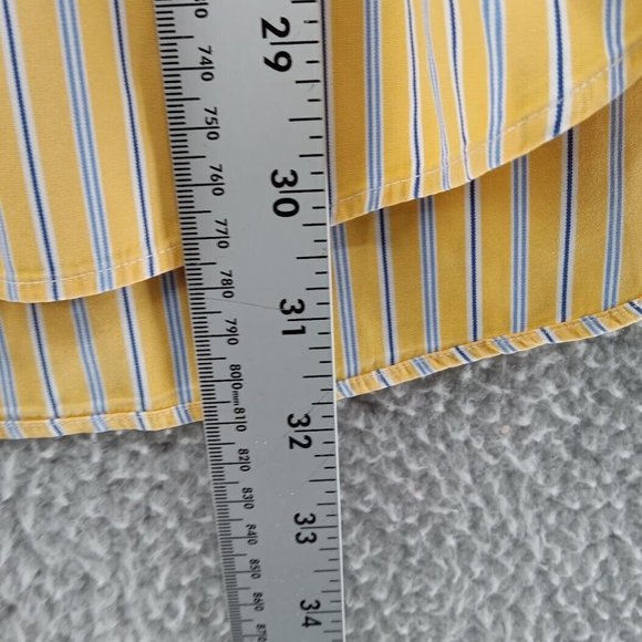 Polo Ralph Lauren‎ Shirt Mens Large Yellow Blue Multitrack Stripes Button Down - Picture 6 of 9